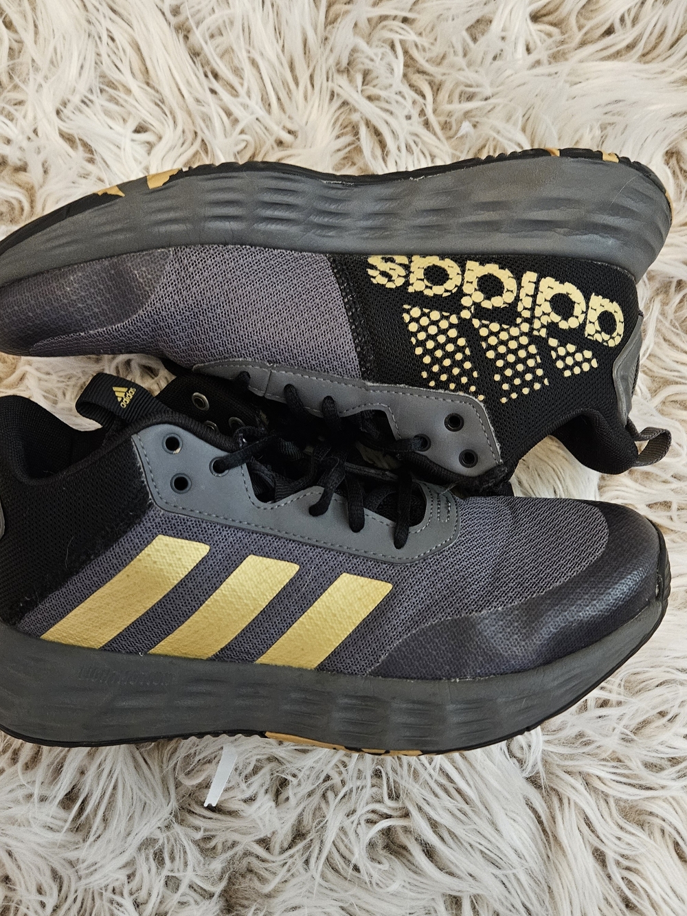 Adidas Gray & Gold Running Sneakers